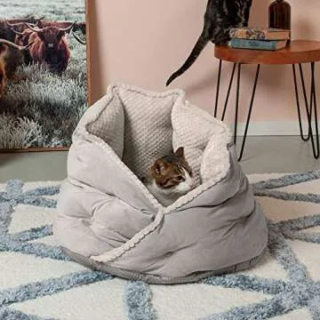 Furhaven Cozy Round Pet Bed for Small Dogs & Cats