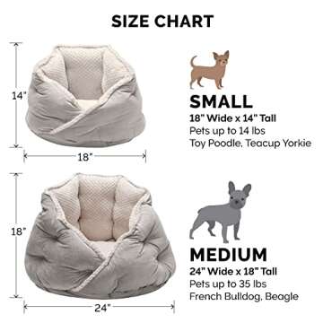 Furhaven 24" Round Pet Bed for Indoor Cats & Medium/Small Dogs, 100% Washable, For Pets Up to 35 lbs - Minky Plush & Velvet Hug Bed - Silver Gray, 24-inch
