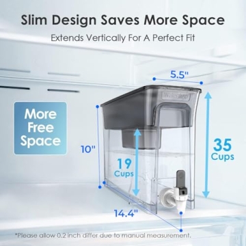 Waterdrop 35-Cup Slim Water Filter Dispenser for Clean Water