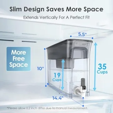 Waterdrop 35-Cup Slim Water Filter Dispenser for Clean Water