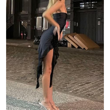 NUFIWI Strapless Mini Dress for Summer Parties and Outings