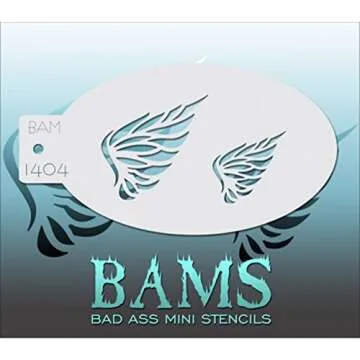 Bad Ass Feathered Wings Mini Stencil BAM1404 - Create Stunning Art and Crafts!