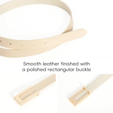 YooAi Women's Leather Skinny Belt Gold Buckle Fashion