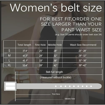 YooAi Women's Leather Skinny Belt Gold Buckle Fashion