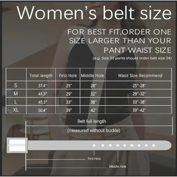 YooAi Women's Leather Skinny Belt Gold Buckle Fashion