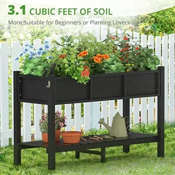 LUE BONA Raised Garden Bed with Tools - Weather Resistant Elevated Planter