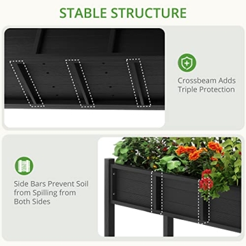 LUE BONA Raised Garden Bed with Tools - Weather Resistant Elevated Planter