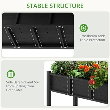 LUE BONA Raised Garden Bed with Tools - Weather Resistant Elevated Planter