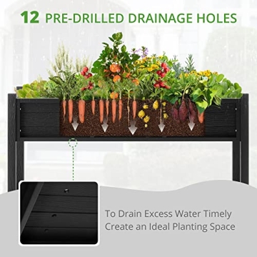 LUE BONA Raised Garden Bed with Tools - Weather Resistant Elevated Planter