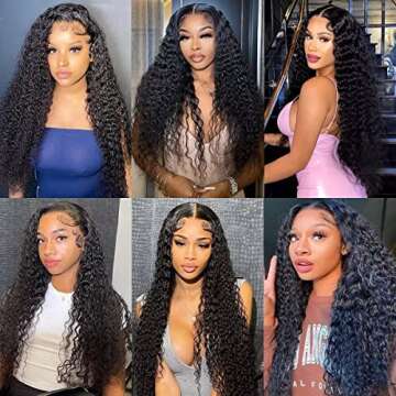 Deep Wave Lace Front Wigs Human Hair Wigs for Black Women 4x4 Lace Closure Deep Curly Lace Front Wig Human Hair,Glueless Wigs Human Hair Pre Plucked With Baby Hair