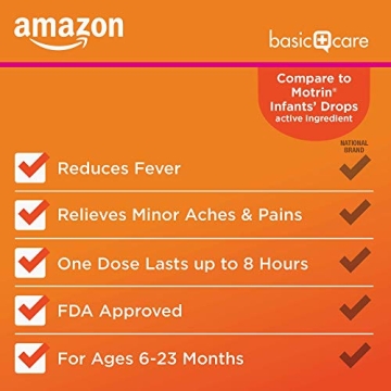 Amazon Basic Care Infants' Ibuprofen Dye-Free Berry Drops