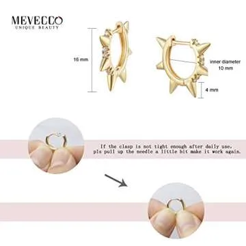MEVECCO 18K Gold Plated Huggie Earrings for Women