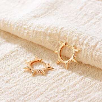 MEVECCO 18K Gold Plated Huggie Earrings for Women