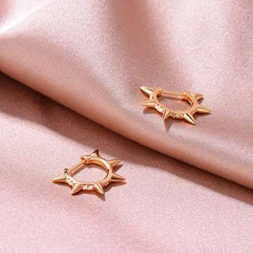 MEVECCO 18K Gold Plated Huggie Earrings for Women