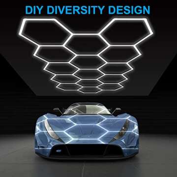 LZHOME LED Hexagon Garage Lights: Super Bright 15900LM for Workshops and Garages