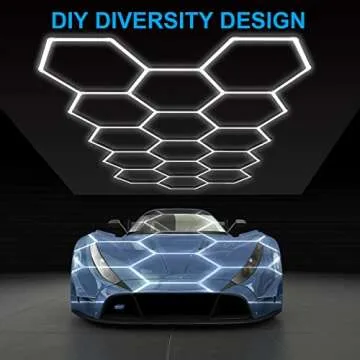 LZHOME LED Hexagon Garage Lights: Super Bright 15900LM for Workshops and Garages