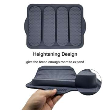 atrccs Silicone Bread Loaf Pan, Nonstick Loaf Pan & Heat Resistant Baguette Bread Pan, Bread Mold for Baking, French Bread Baking Pan, Bread Pans for Homemade Bread, Sub Loaf Pans for Baking Bread