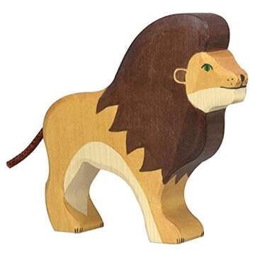 Holztiger Lion Toy Figure - Eco-Friendly Wooden Toy