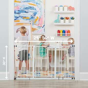 Regalo 56-Inch Extra WideSpan Walk Through Baby Gate, Includes 4-Inch, 8-Inch and 12-Inch Extension,...