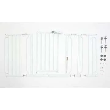 Regalo 56-Inch Extra WideSpan Walk Through Baby Gate, Includes 4-Inch, 8-Inch and 12-Inch Extension, 8 Piece Set - 4 Pack of Pressure Mounts and 4 Pack of Wall Cups and Mounting Kit, White