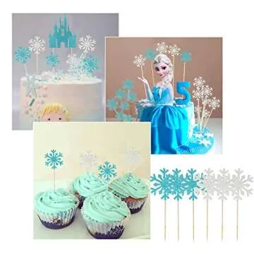 Golray Frozen Birthday Party Supplies Girls Princess Elsa Birthday Party Decorations 61 Balloons, Banner, Tassel, Sash, Pin, Cake Topper, Tattoo, Crown Wand, Girls Birthday Decor 2nd 3rd 4th 5th
