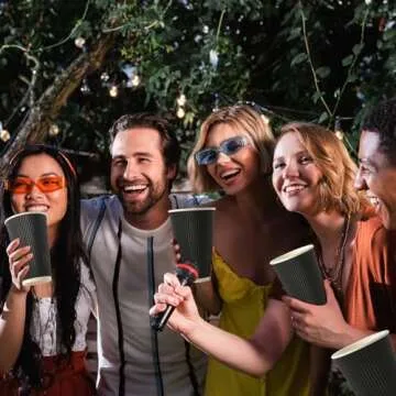 JollyPack 60 Pack Disposable Coffee Cups, Paper Coffee Cups 12 oz, Black Hot Paper Cups with Ripple Wall Design, Hot Beverage Cups Suitable for Birthday, Party and Any Occasions