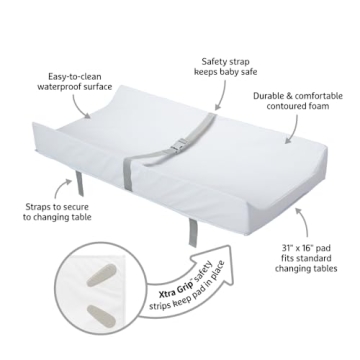 Munchkin Secure Grip Baby Diaper Changing Pad Waterproof & Wipeable