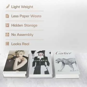 Coffee Table Decorative Books For Home Decor, Fake Books For Decoration, Aesthetic Bookshelf Decor for Living Room Office Bedroom, 3 Piece