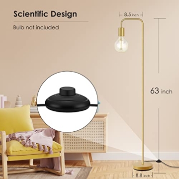 BoostArea 63" Brass Gold Floor Lamp for Modern Spaces