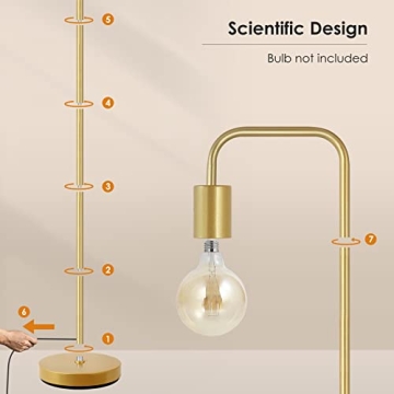 BoostArea 63" Brass Gold Floor Lamp for Modern Spaces