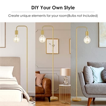 BoostArea 63" Brass Gold Floor Lamp for Modern Spaces