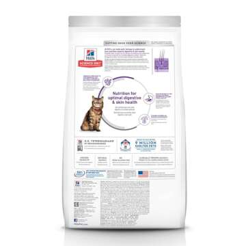 Hill's Science Diet Sensitive Stomach & Skin, Adult 1-6, Stomach & Skin Sensitivity Support, Dry Cat...