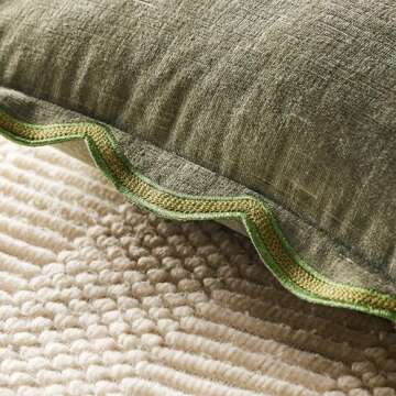 Buy Ohocut Sage Green Scalloped Pillow Covers Pack of 2