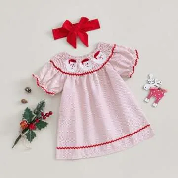 Toddler Baby Girl Christmas Dress with Headband Set