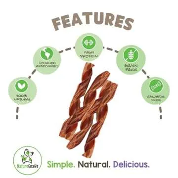 Nature Gnaws Beef Gullet Springs for Dogs 7-8" (6 Count) - Natural Beef Jerky Stick Dog Chew Treats ...