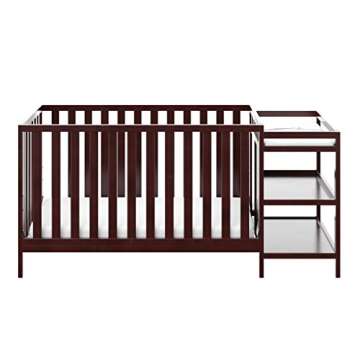 Graco Pacific 4-in-1 Convertible Crib and Changer, Espresso Easily Converts to Toddler Bed, Day Bed or Full Bed, 3 Position Adjustable Height Mattress
