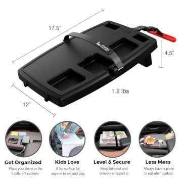 STUPID Car Tray - Classic Car Tray - Ultimate Car Organizer & Mobile Office - Includes 2 Elastic Str...