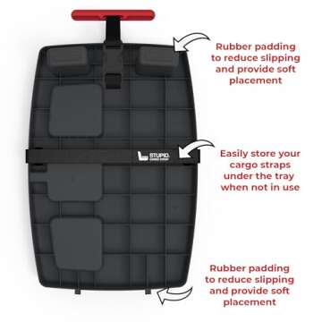 STUPID Car Tray - Classic Car Tray - Ultimate Car Organizer & Mobile Office - Includes 2 Elastic Straps - Quick-Release Seat Anchor - Midnight Mayhem