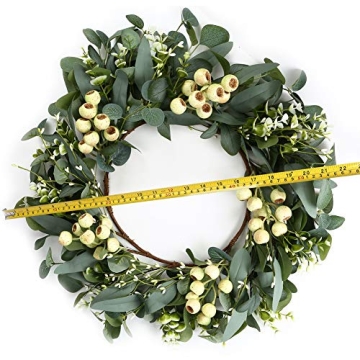 JINGHONG 20 Inch Eucalyptus Wreath All Seasons Decor