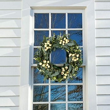 JINGHONG 20 Inch Eucalyptus Wreath All Seasons Decor