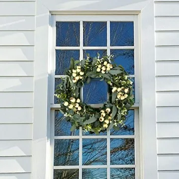 JINGHONG 20 Inch Eucalyptus Wreath All Seasons Decor