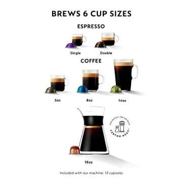 Nespresso Vertuo Next Coffee and Espresso Machine with Aeroccino NEW by Breville, Light Grey and Espresso Maker Capsules VertuoLine, Medium and Dark Roast Coffee, 30 Count Coffee Pods