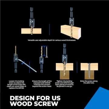  toolant Silence Combination Countersink Drill Bits Set