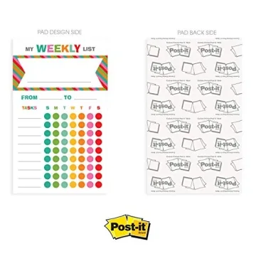 Bright Cheerful Weekly Chore Chart for Kids - 50 Sticky Notes