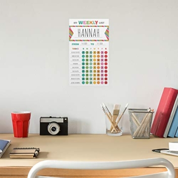 Bright Cheerful Weekly Chore Chart for Kids - 50 Sticky Notes
