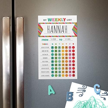 Bright Cheerful Weekly Chore Chart for Kids - 50 Sticky Notes