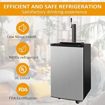 Compact Kegerator with CO2 Cylinder and Wheels