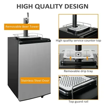 Compact Kegerator with CO2 Cylinder and Wheels