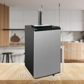 Compact Kegerator with CO2 Cylinder and Wheels