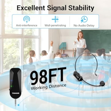 TONOR Wireless Headset Microphone for Fitness Teaching